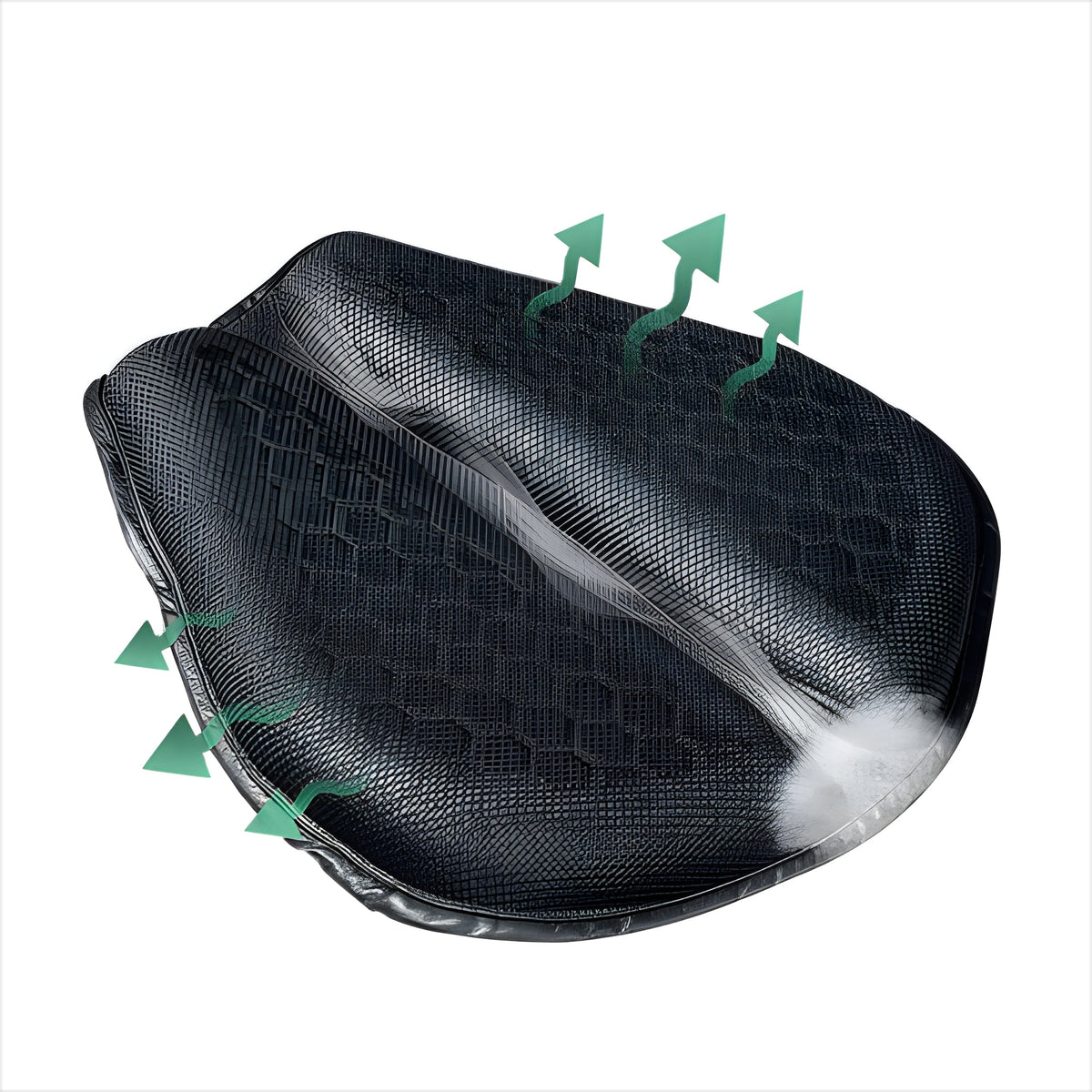 Coussin de selle en gel ergonomique pour moto, structure alvéolée, antidérapant et réducteur de pression pour des trajets longs et confortables | Sansoti