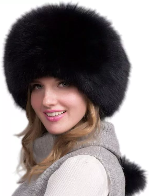 Vossenbont Wintermuts met Oorwarmers Dames Dikke Bontmuts Natuurlijke Vacht Elegante Warme Winterhoed | Sansoti