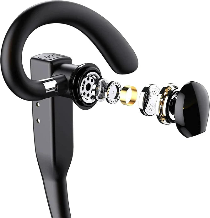 Kabelloses Bluetooth-Headset mit zwei Mikrofonen und Geräuschunterdrückung für freihändiges Telefonieren und Arbeiten von zu Hause | Sansoti