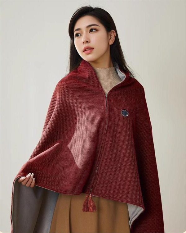 Electric Heated Shawl USB Carbon Fiber 150x80cm Adjustable Indoor Outdoor Home Office Winter Blanket | Sansoti
