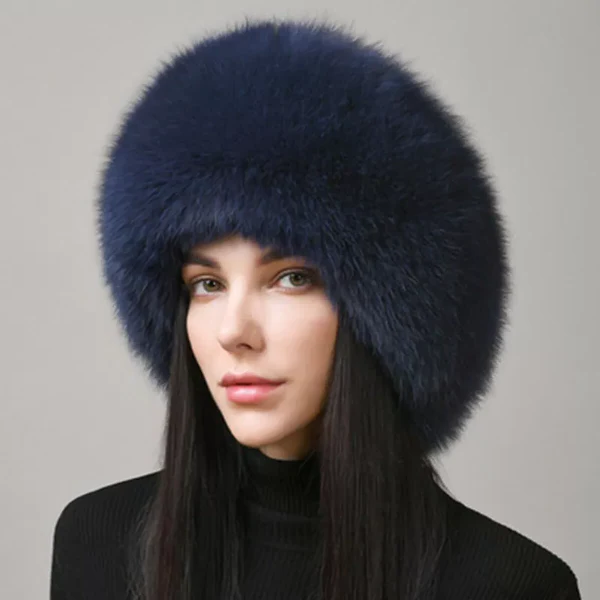 Vossenbont Wintermuts met Oorwarmers Dames Dikke Bontmuts Natuurlijke Vacht Elegante Warme Winterhoed | Sansoti