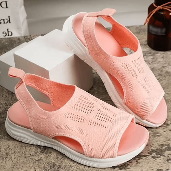 Sandales de sport orthopédiques avec bride de talon réglable pour femmes, bleu rose noir, lavables, en mesh, été, randonnée | Sansoti
