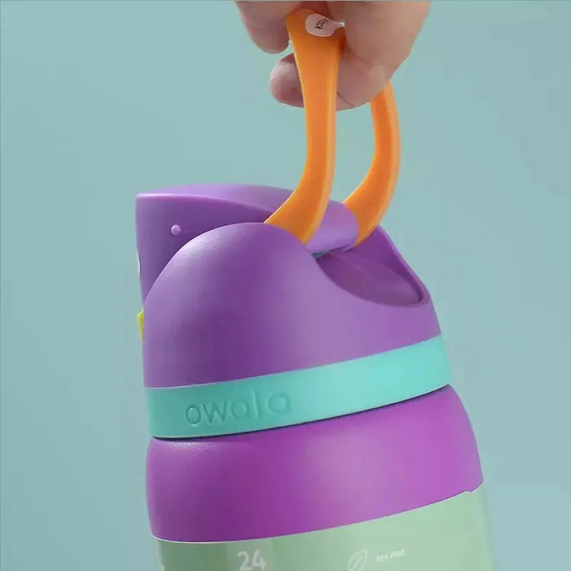 RVS Drinkfles 710ml met Geïntegreerd Rietje Handvat Dubbelwandige Isolatie 24u Koud BPA-Vrij Sport Reizen | Sansoti