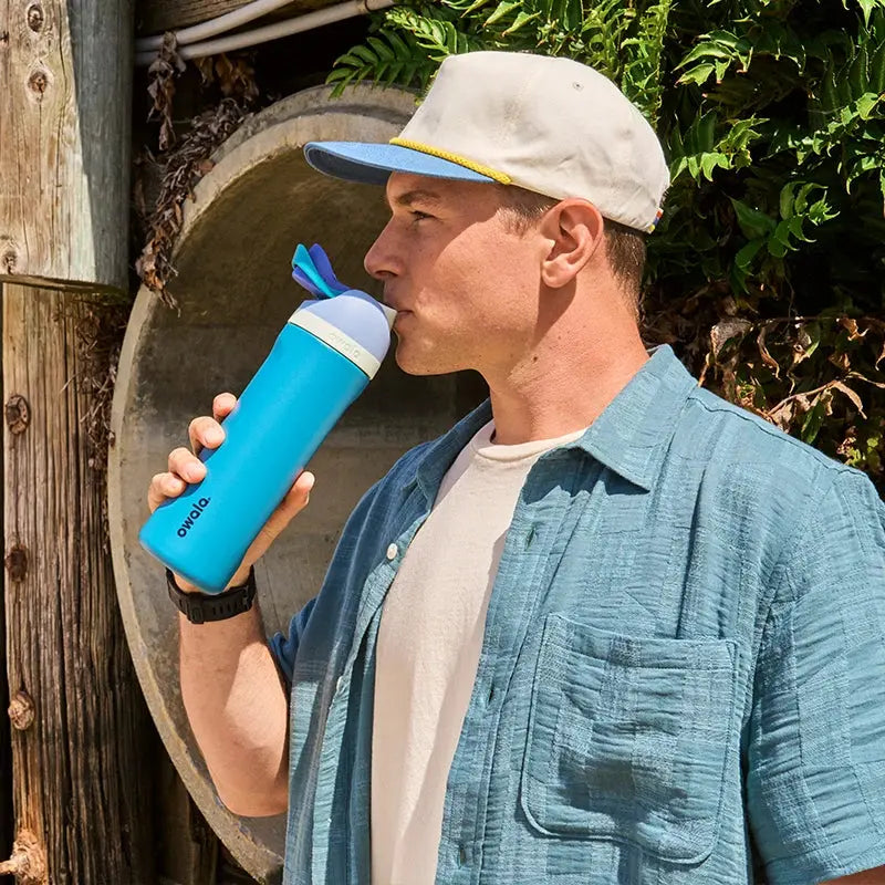 RVS Drinkfles 710ml met Geïntegreerd Rietje Handvat Dubbelwandige Isolatie 24u Koud BPA-Vrij Sport Reizen | Sansoti