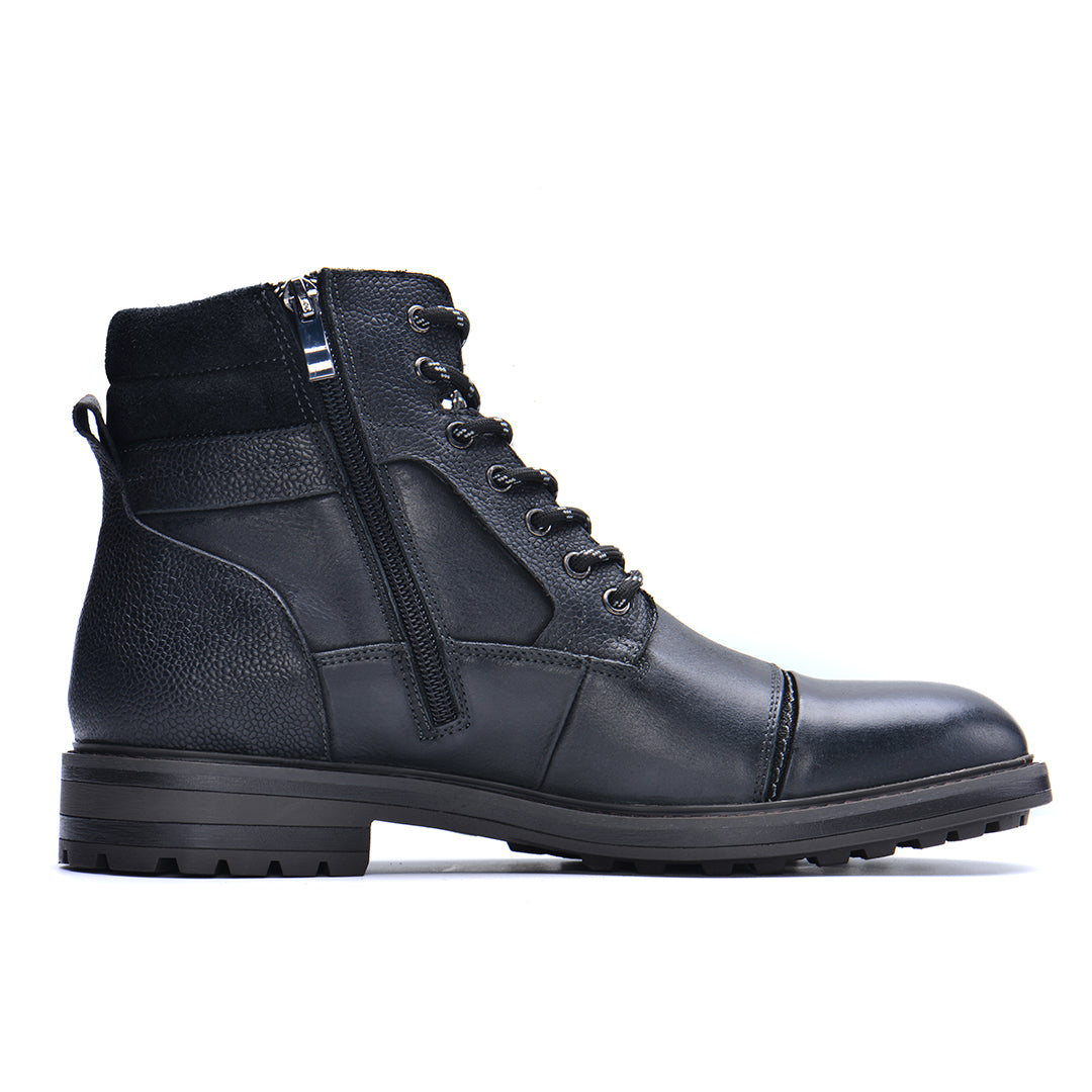 Lederboots für Herren Schwarz Braun Wasserdicht mit Verstärkter Sohle Bequem für Tägliche Arbeit und Spaziergänge | Sansoti