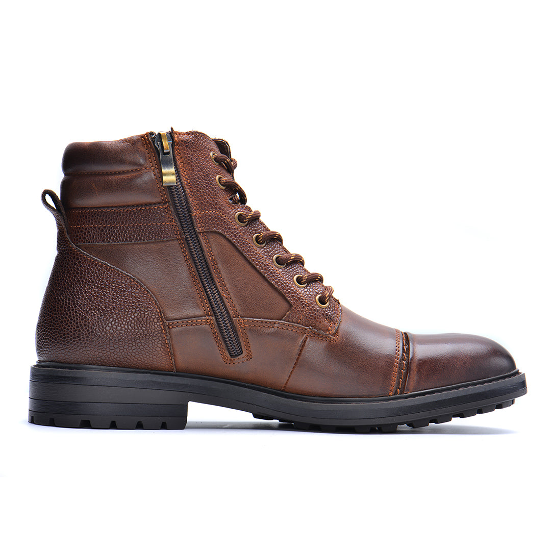 Lederboots für Herren Schwarz Braun Wasserdicht mit Verstärkter Sohle Bequem für Tägliche Arbeit und Spaziergänge | Sansoti