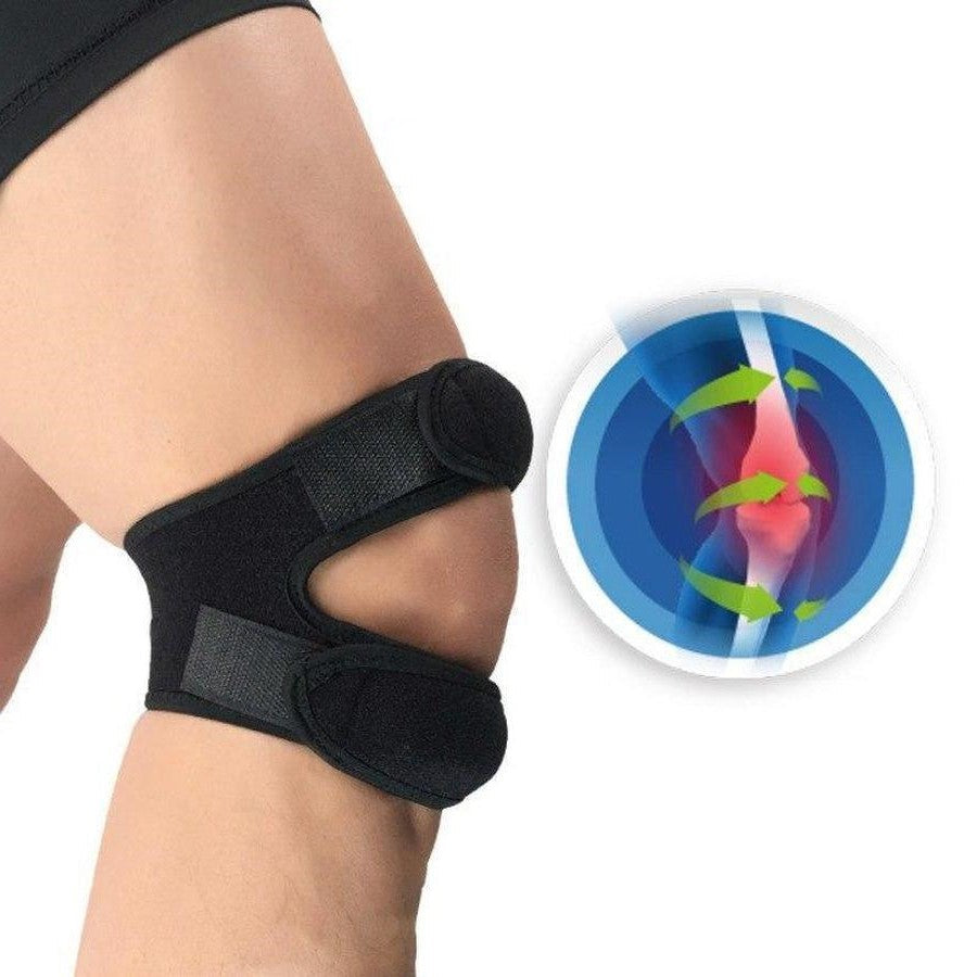 Double genouillère avec coussinets en silicone pour le soutien de la rotule, le soulagement de la douleur et la stabilité pendant le sport | Sansoti