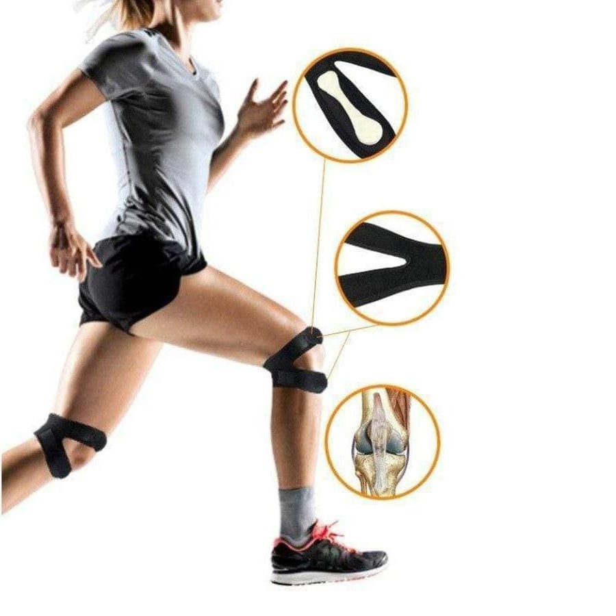 Double genouillère avec coussinets en silicone pour le soutien de la rotule, le soulagement de la douleur et la stabilité pendant le sport | Sansoti