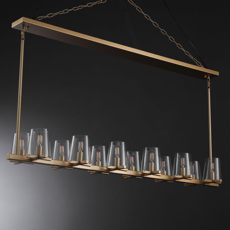 Lineaire Kristallen Kroonluchter 10-12 Lichtpunten Messing Scandinavisch Design Eetkamer Woonkamer Hangverlichting | Sansoti