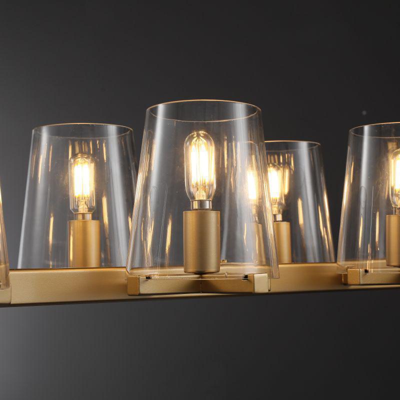 Lineaire Kristallen Kroonluchter 10-12 Lichtpunten Messing Scandinavisch Design Eetkamer Woonkamer Hangverlichting | Sansoti