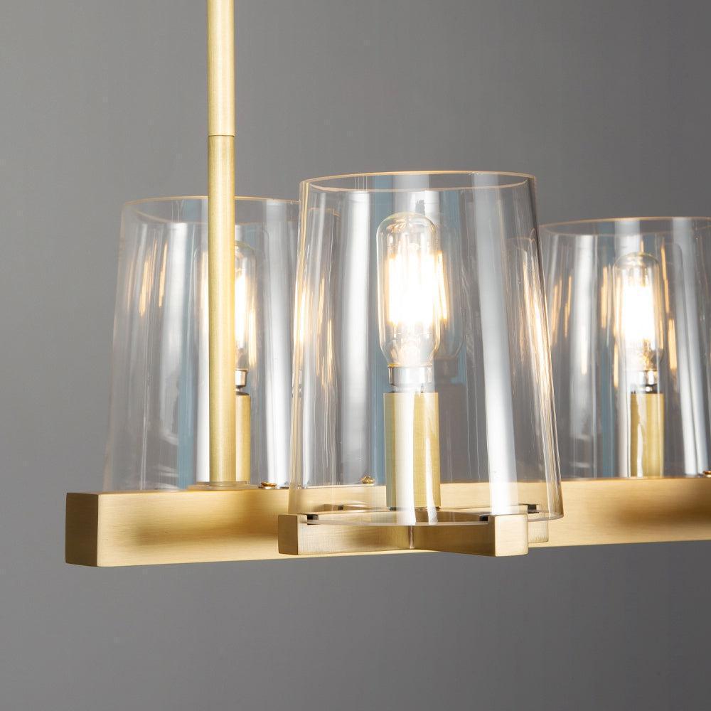 Lineaire Kristallen Kroonluchter 10-12 Lichtpunten Messing Scandinavisch Design Eetkamer Woonkamer Hangverlichting | Sansoti