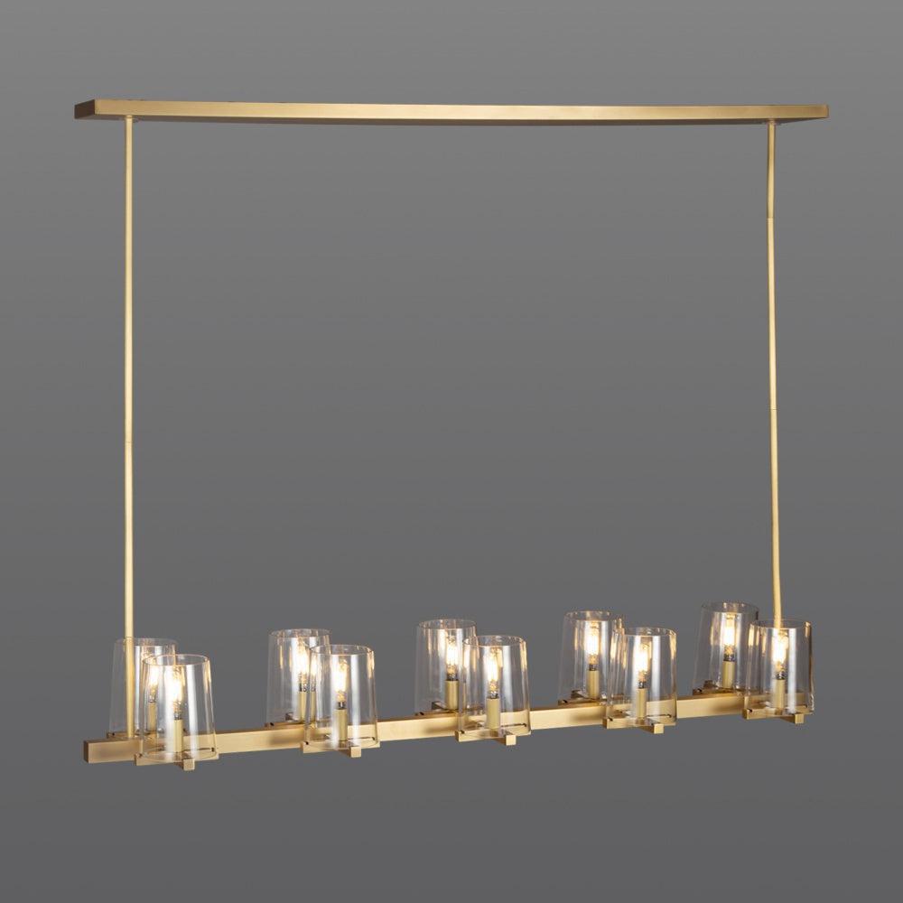 Lineaire Kristallen Kroonluchter 10-12 Lichtpunten Messing Scandinavisch Design Eetkamer Woonkamer Hangverlichting | Sansoti