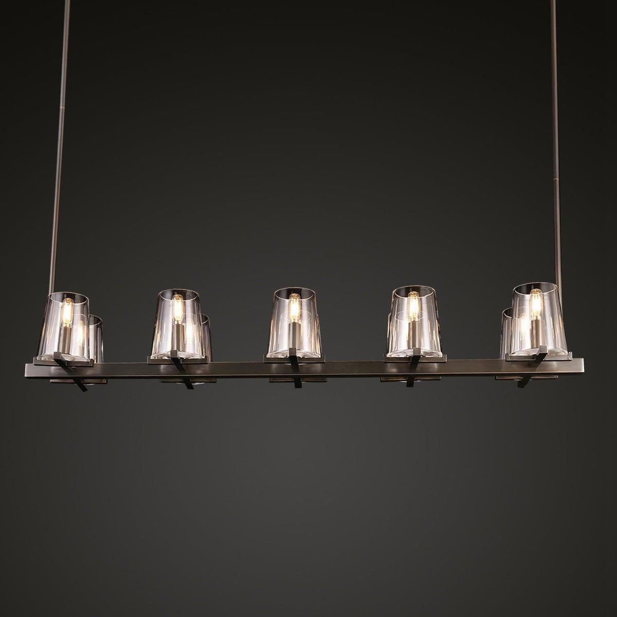Lineaire Kristallen Kroonluchter 10-12 Lichtpunten Messing Scandinavisch Design Eetkamer Woonkamer Hangverlichting | Sansoti
