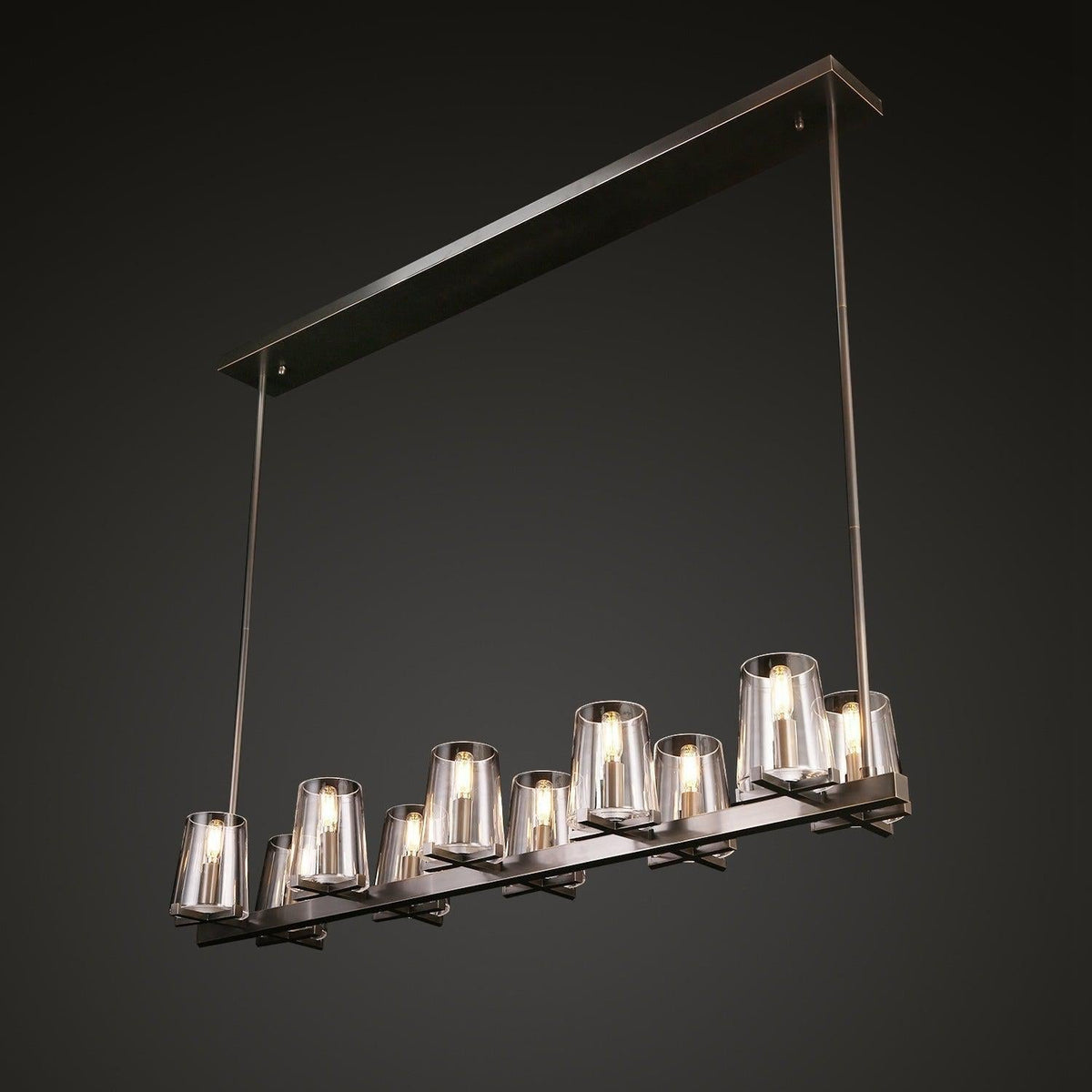 Lineaire Kristallen Kroonluchter 10-12 Lichtpunten Messing Scandinavisch Design Eetkamer Woonkamer Hangverlichting | Sansoti