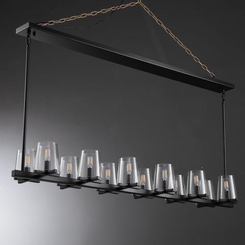 Lineaire Kristallen Kroonluchter 10-12 Lichtpunten Messing Scandinavisch Design Eetkamer Woonkamer Hangverlichting | Sansoti