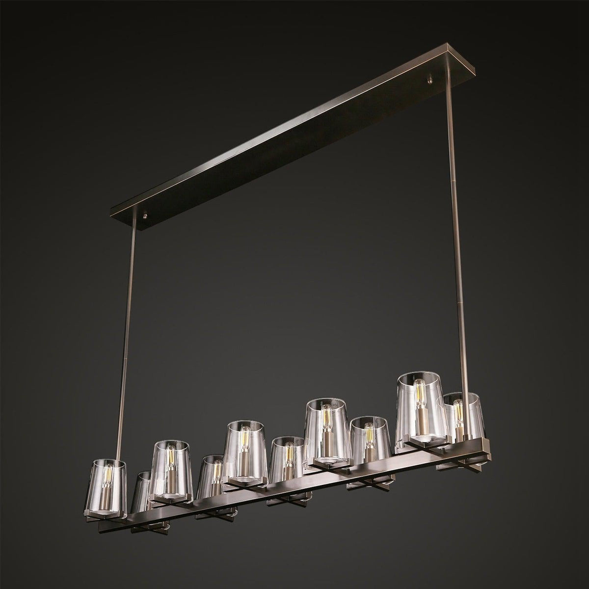 Lineaire Kristallen Kroonluchter 10-12 Lichtpunten Messing Scandinavisch Design Eetkamer Woonkamer Hangverlichting | Sansoti