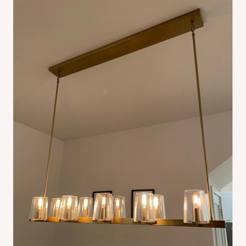 Lineaire Kristallen Kroonluchter 10-12 Lichtpunten Messing Scandinavisch Design Eetkamer Woonkamer Hangverlichting | Sansoti