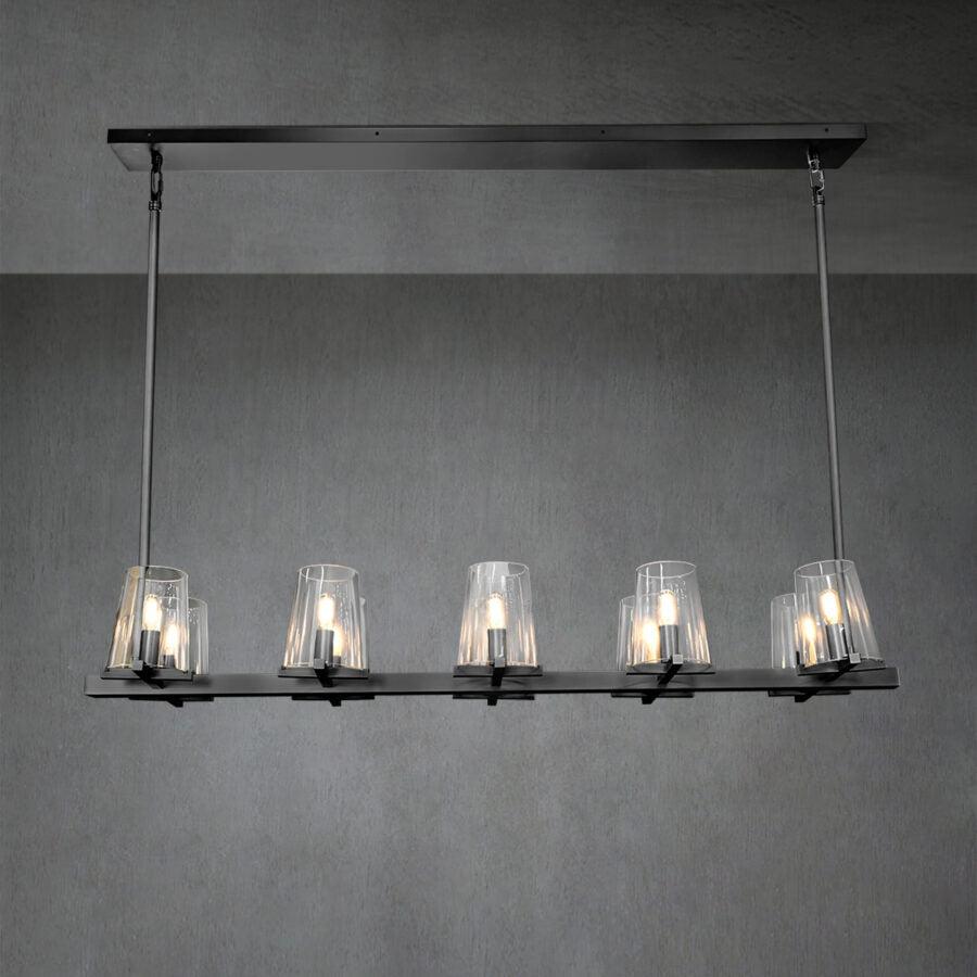 Lineaire Kristallen Kroonluchter 10-12 Lichtpunten Messing Scandinavisch Design Eetkamer Woonkamer Hangverlichting | Sansoti