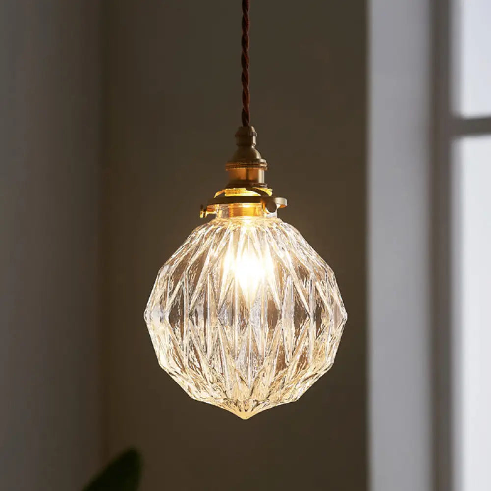 Suspension boule en verre transparente, design industriel, éclairage d’ambiance scandinave pour salon et salle à manger, style moderne | Sansoti