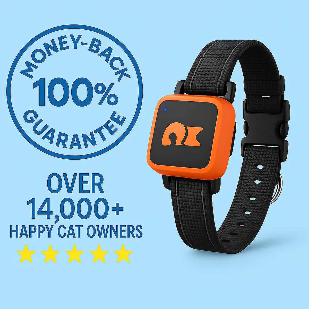 GPS-Tracker für Katzen und Hunde - Ortungsgerät mit Gesundheitsüberwachung und Aktivitätsmessung - inklusive Halsband | Sansoti