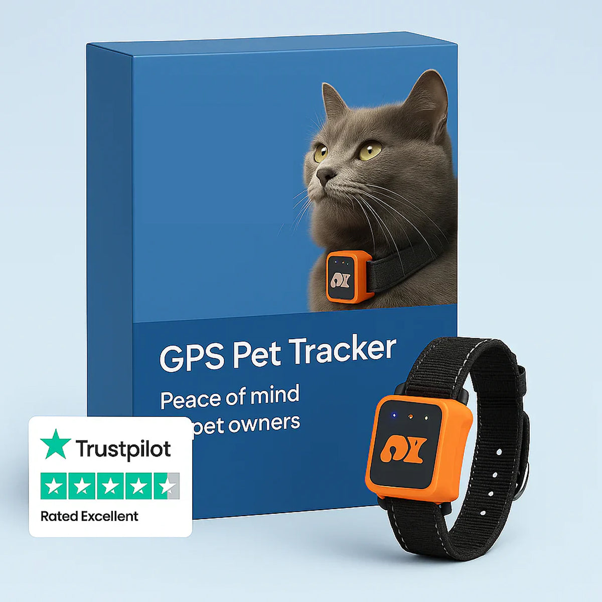GPS-Tracker für Katzen und Hunde - Ortungsgerät mit Gesundheitsüberwachung und Aktivitätsmessung - inklusive Halsband | Sansoti