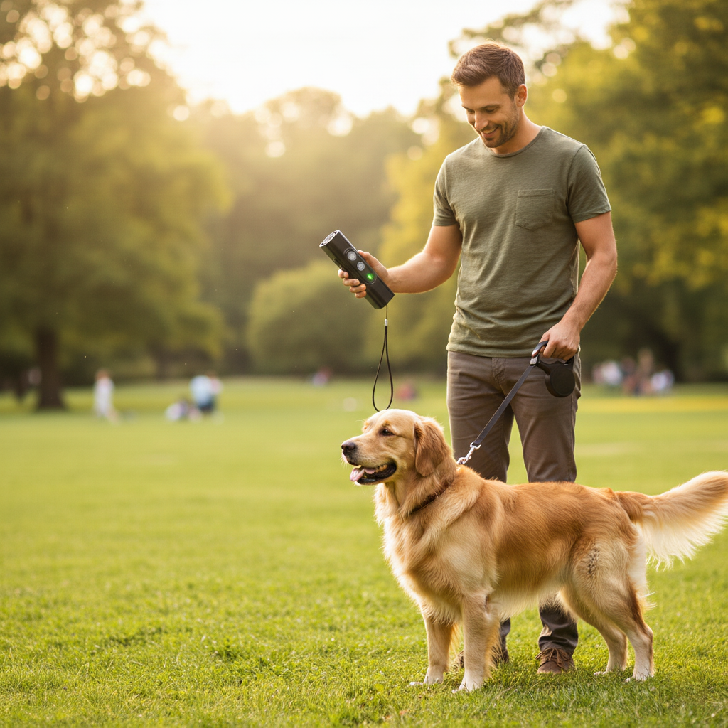 Ultrasoon Trainingsapparaat voor Honden Oplaadbaar | Compact en Draagbaar voor Dagelijks Gebruik Onderweg | Handsfree Hondentraining met Onhoorbare Hoogfrequente Signalen | USB Oplaadbaar | Sansoti