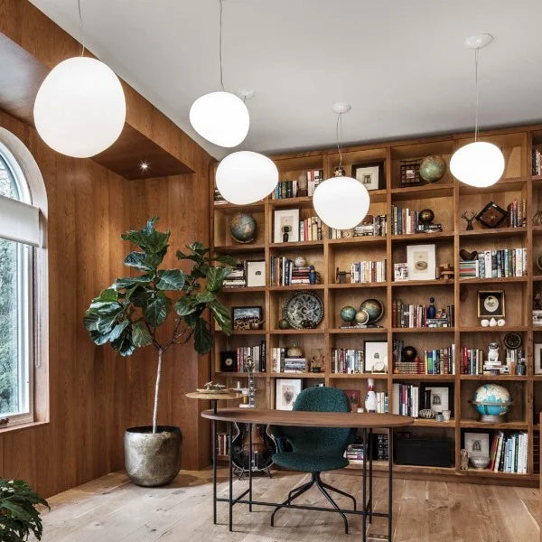 Hängelampe Handgeblasen Glas Minimalistisch Milchweiß Wohnzimmer Esszimmer E27 Warmweiß | Restfield