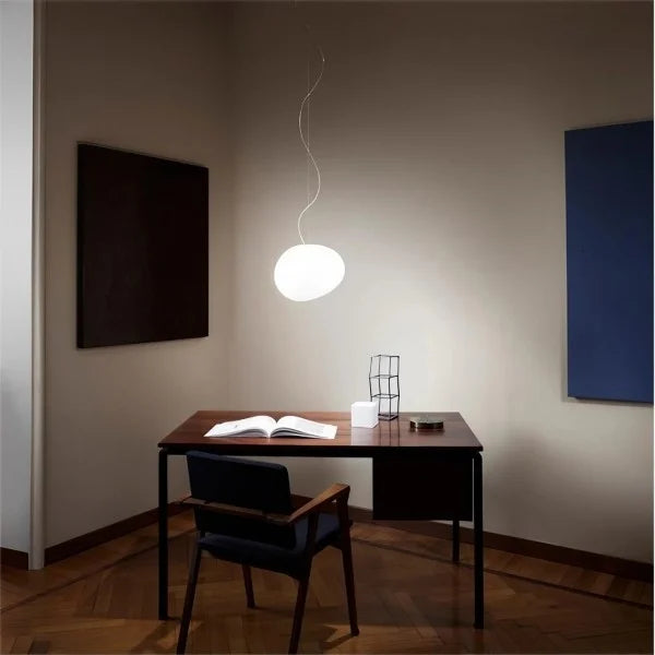 Hängelampe Handgeblasen Glas Minimalistisch Milchweiß Wohnzimmer Esszimmer E27 Warmweiß | Restfield