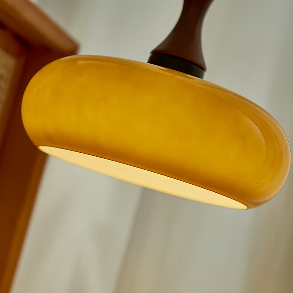 Hängelampe Glas Holz E27/E26 Wohnzimmer Esszimmer Schlafzimmer Retro Vintage Beleuchtung | Restfield
