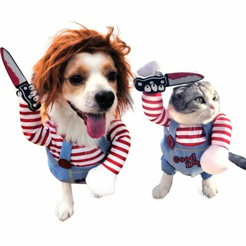 Animal Costume Horror Film Character for Dogs and Cats Halloween Theme Party Fancy Dress Pet | Sansoti