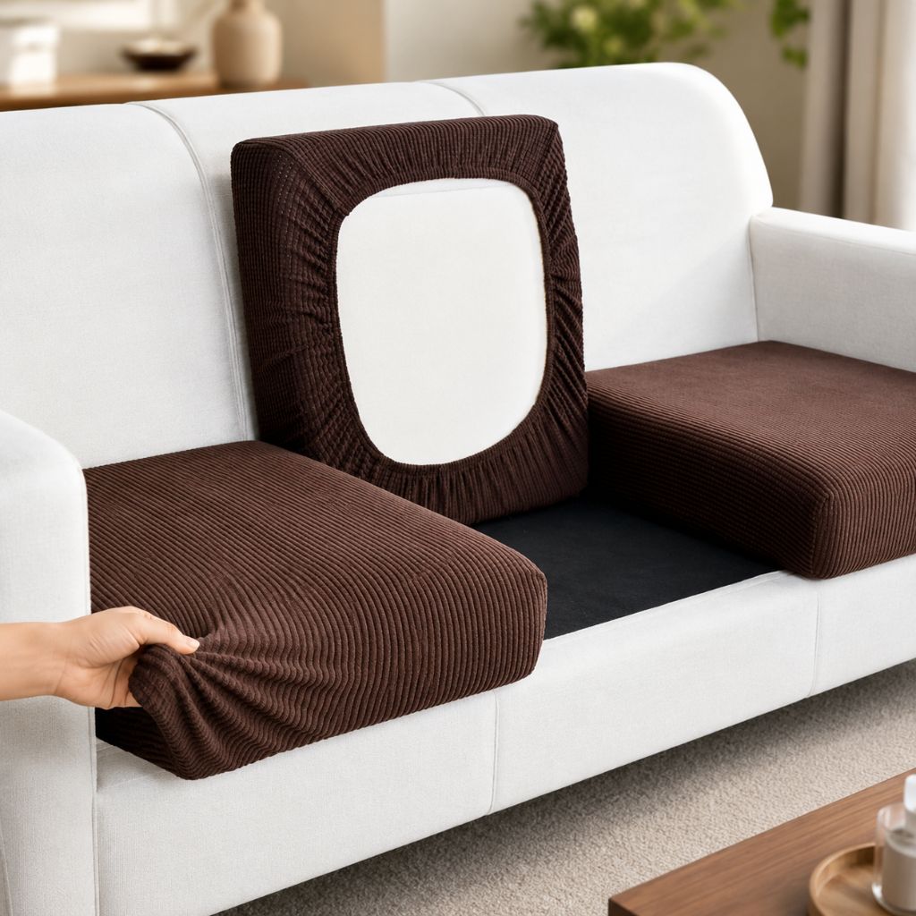 Dehnbarer Sofabezug Haustierfreundlich 100 % Polyester Waschbarer Möbelschutz 10 Größen 6 Farben Wohnzimmer | Sansoti