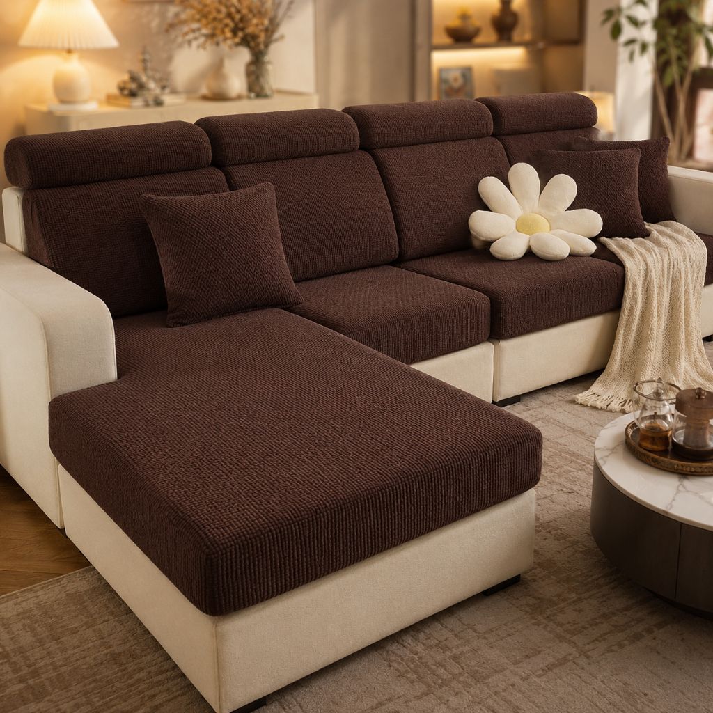 Dehnbarer Sofabezug Haustierfreundlich 100 % Polyester Waschbarer Möbelschutz 10 Größen 6 Farben Wohnzimmer | Sansoti