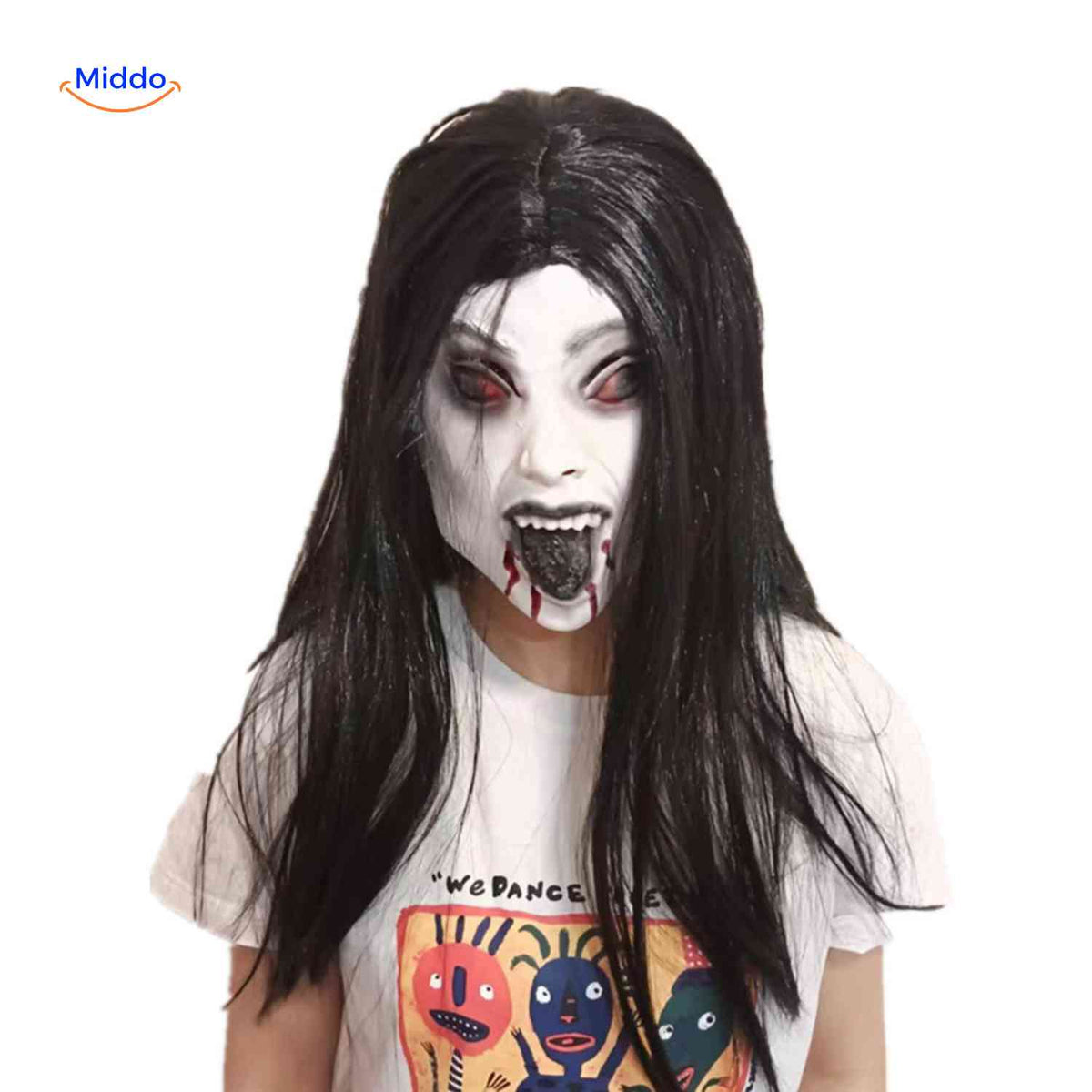 Masque d’horreur avec cheveux synthétiques en latex, masque effrayant pour Halloween, cosplay, fête, carnaval et soirée costumée | Sansoti