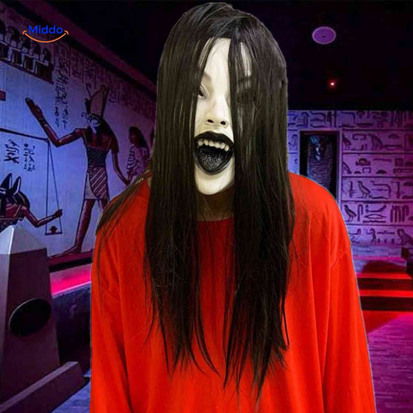 Latex Horror Mask with Hair for Halloween | Sansoti