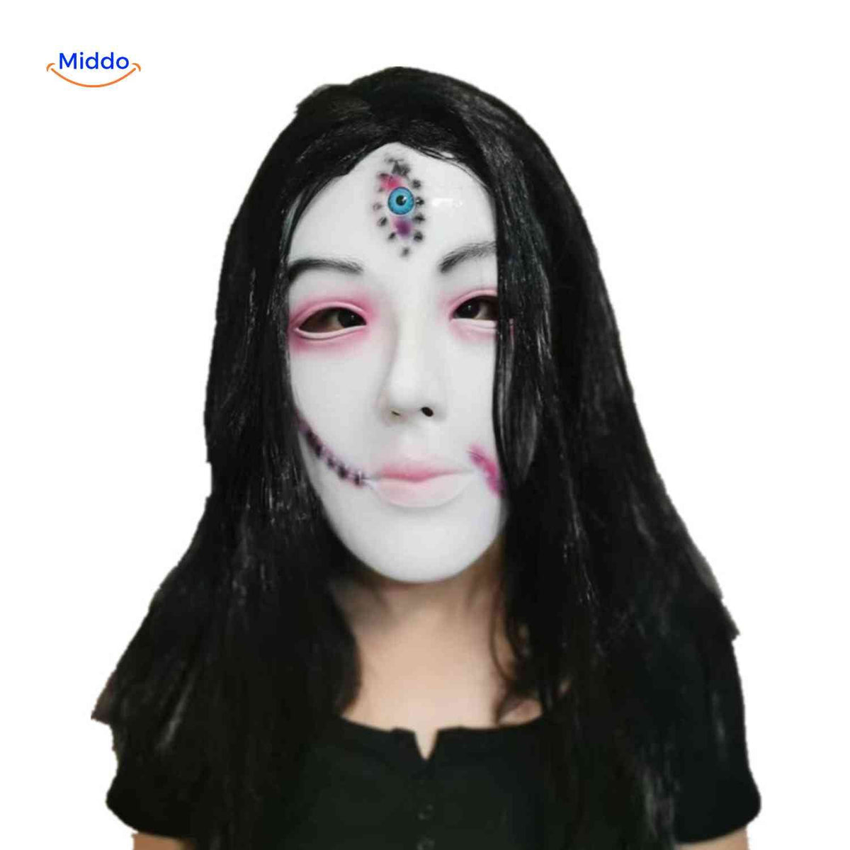 Latex Horror Mask with Hair for Halloween | Sansoti