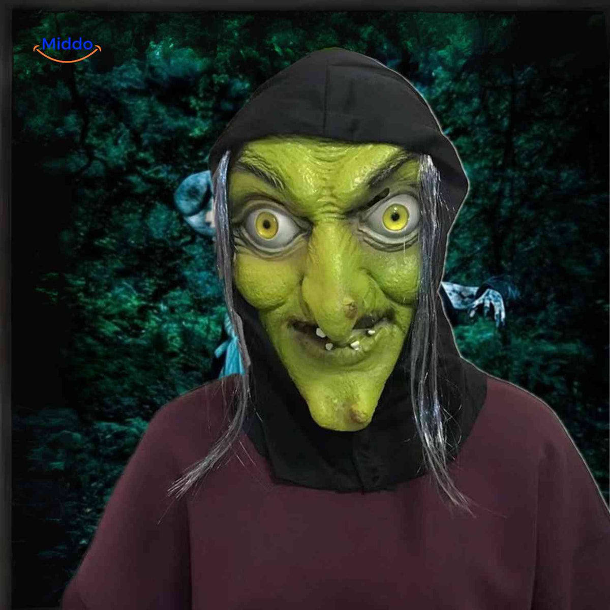 Masque d’horreur avec cheveux synthétiques en latex, masque effrayant pour Halloween, cosplay, fête, carnaval et soirée costumée | Sansoti