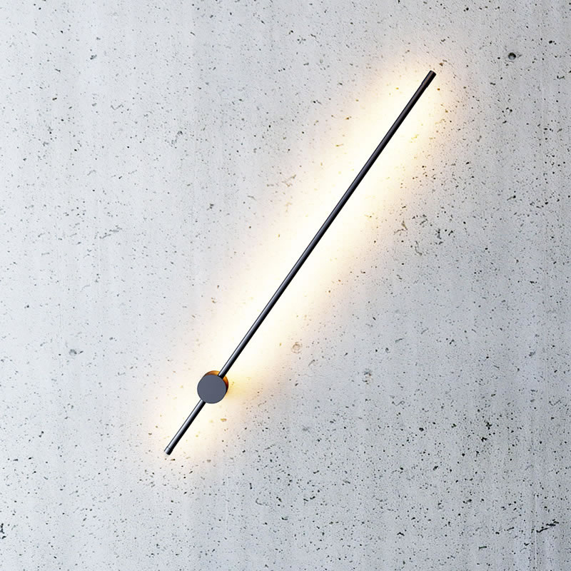 Minimalist 60 cm LED wall lamp, white and black, warm, neutral and cool light, Scandinavian modern interior | Sansoti