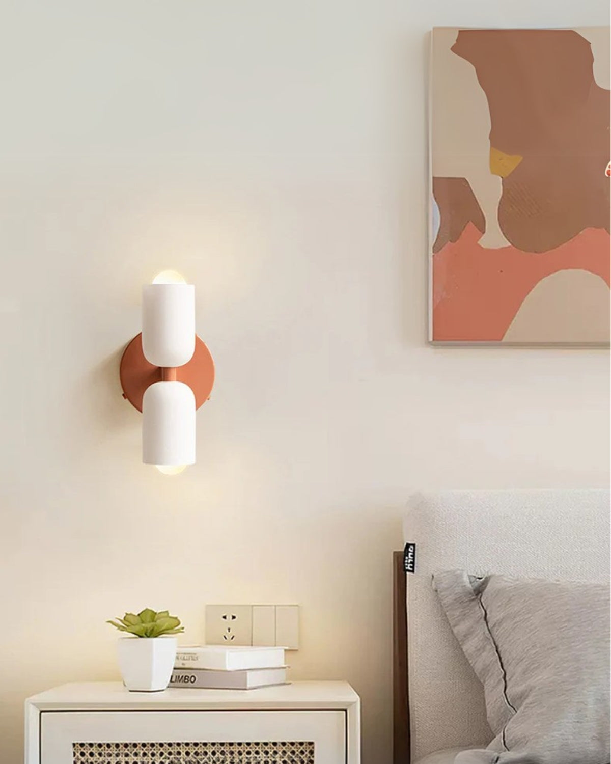 Restfield | Applique murale avec double abat-jour en verre pour chambre et salon – Éclairage mural E27