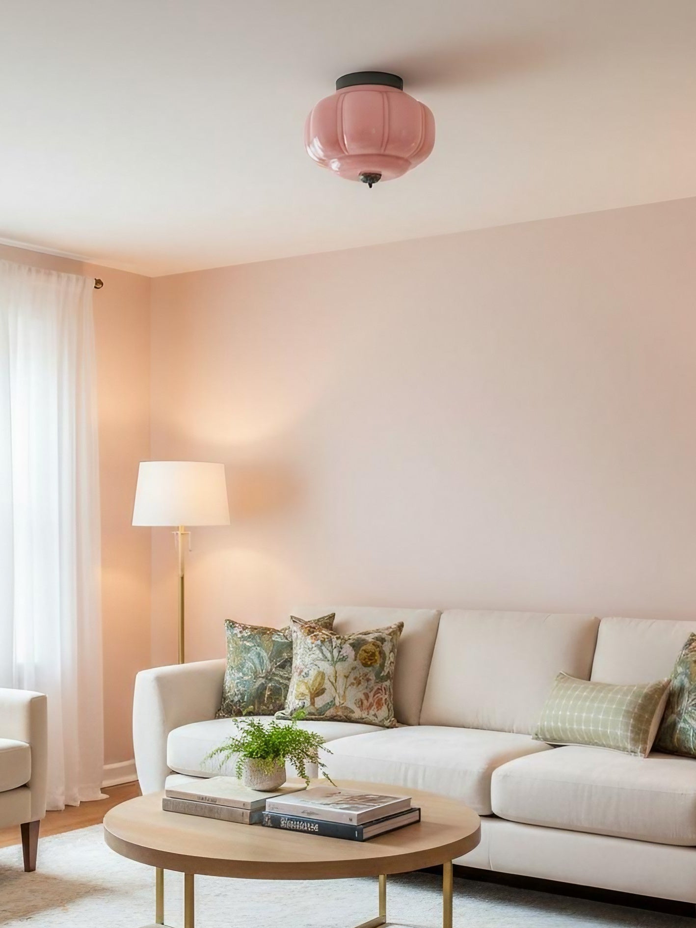 Retro Plafondlamp met Melkglazen Kap – Verfijnde Semi-Flush Mount Verlichting voor Moderne Interieurs | Sansoti