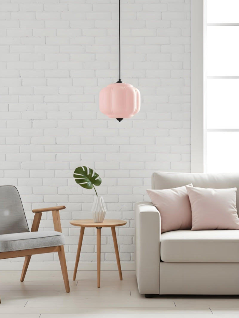 Vintage Kroonluchter met Crèmekleurige Glazen Kappen – Hanglamp in Retro-Stijl voor Eetkamer & Woonkamer | Sansoti