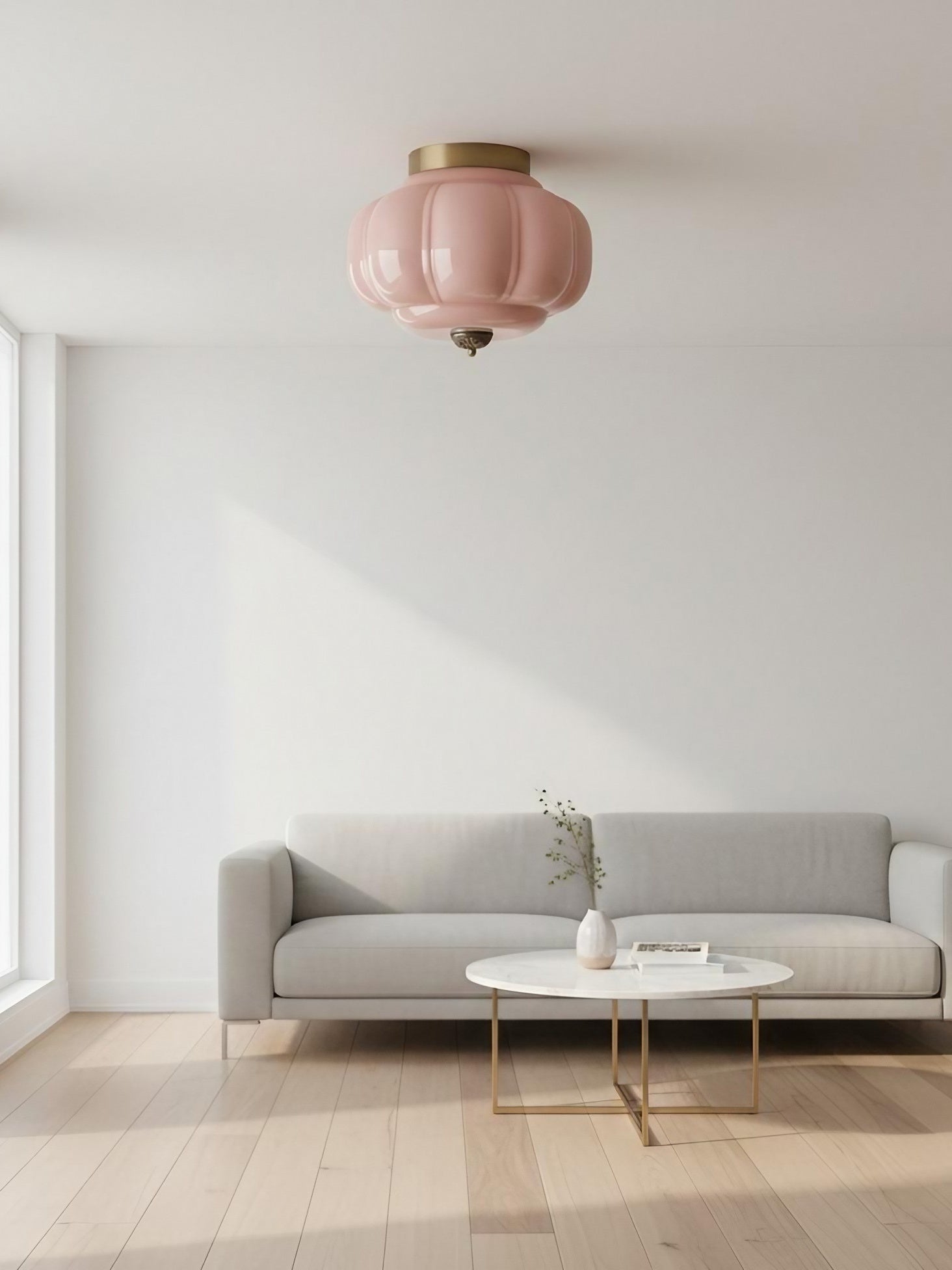 Retro Plafondlamp met Melkglazen Kap – Verfijnde Semi-Flush Mount Verlichting voor Moderne Interieurs | Sansoti