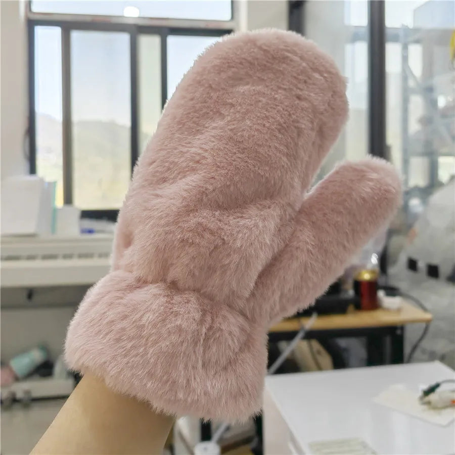 Plüschhandschuhe Weiches Futter Warme Damenhandschuhe Winter Outdoor Elastisch Komfortabel Kaltes Wetter Ski | Sansoti