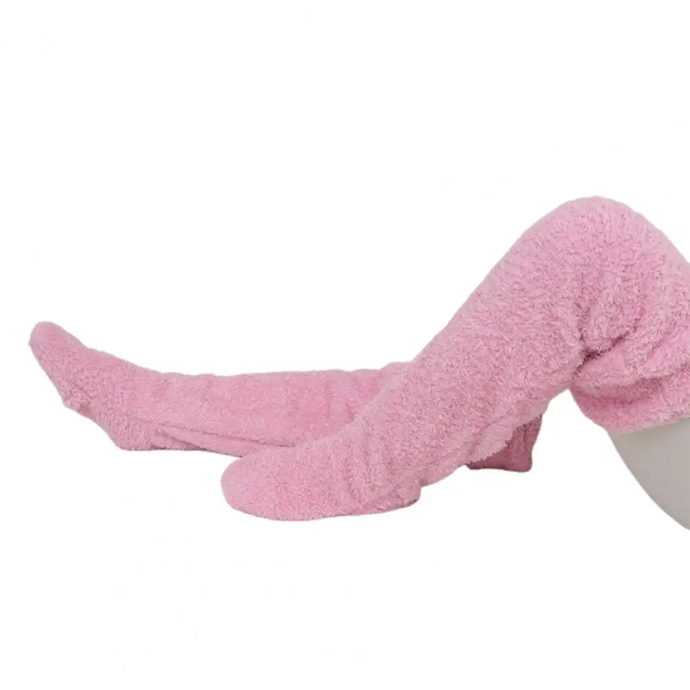 Fleece Knee-High Socks Winter Socks with Adjustable Foot Opening for Maximum Warmth, Comfort, Style, and Coziness | Sansoti