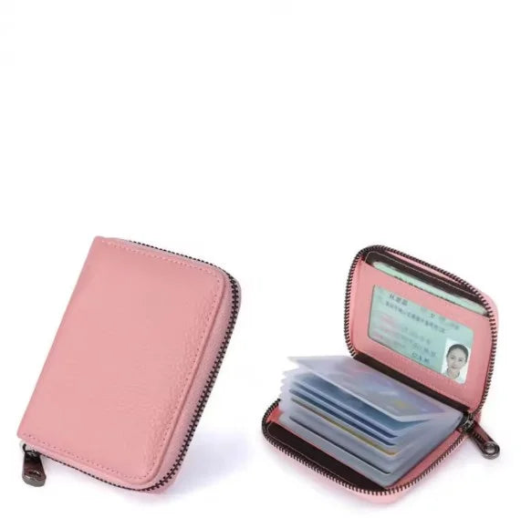 Compacte Pasjeshouder Leer Multifunctioneel Portemonnee Visitekaartjes Creditcards Rijbewijs Kaarten | Sansoti