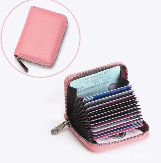 Compacte Pasjeshouder Leer Multifunctioneel Portemonnee Visitekaartjes Creditcards Rijbewijs Kaarten | Sansoti
