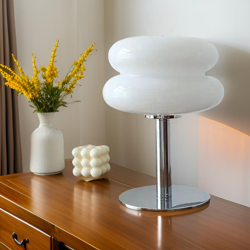 Designer Table Lamp with Touch Control Glass and Metal Dimmable LED Lighting Modern Ambient Lamp for Living Room and Bedroom | Sansoti