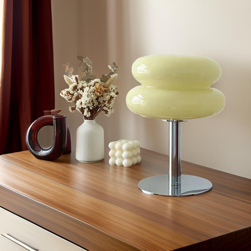 Designer Table Lamp with Touch Control Glass and Metal Dimmable LED Lighting Modern Ambient Lamp for Living Room and Bedroom | Sansoti