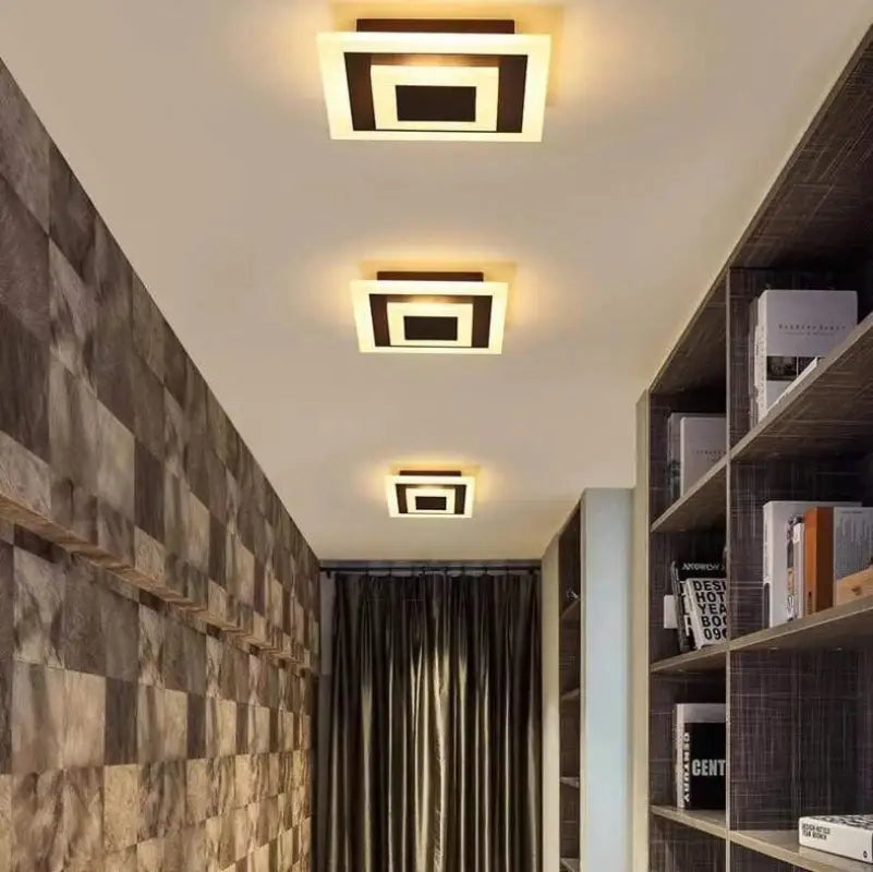 Plafondlamp Vierkant Modern LED Acryl Zwart Wit 20cm Dimbaar | Sansoti