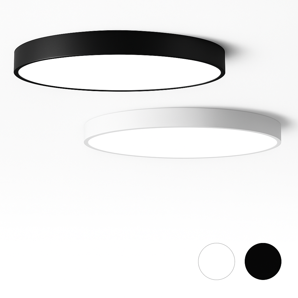 LED Plafondlamp Rond Dimbaar IJzer Frosted Glas Zwart Wit Woonkamer Slaapkamer Keuken Plafonnière Modern Minimalistisch 23cm 30cm 40cm 50cm 60cm | Sansoti