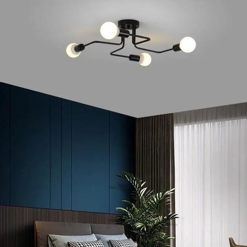 Plafondlamp LED Design Zwart Aluminium 8-Lichts Warm Wit Woonkamer Eetkamer Modern | Sansoti